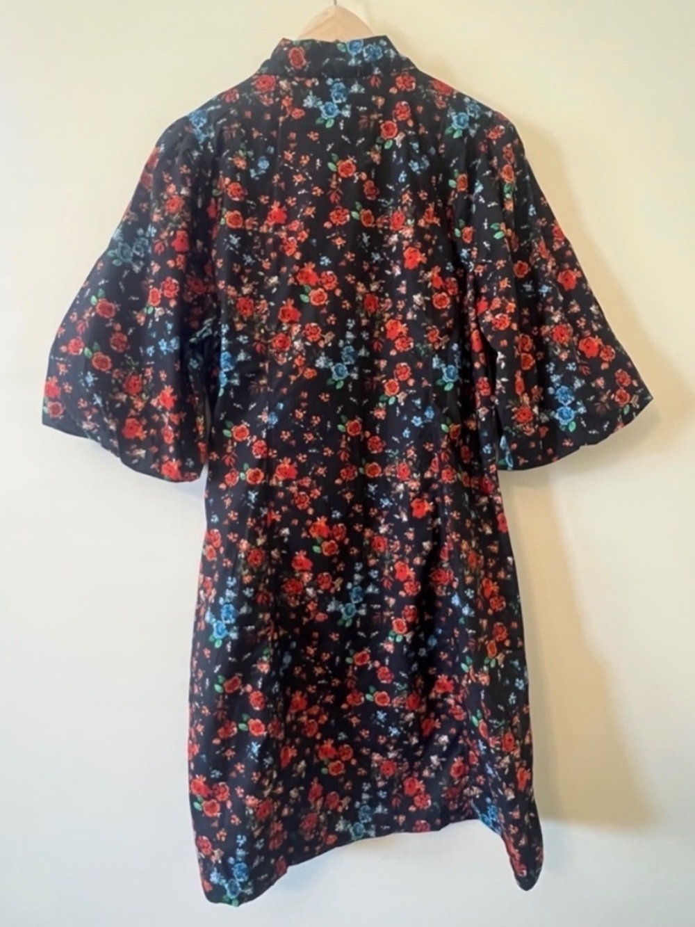 ICHI Kalo Floral Puff Sleeve Cotton Mini Shirt Dress NWT Sz 36 / US Small - Picture 5 of 8